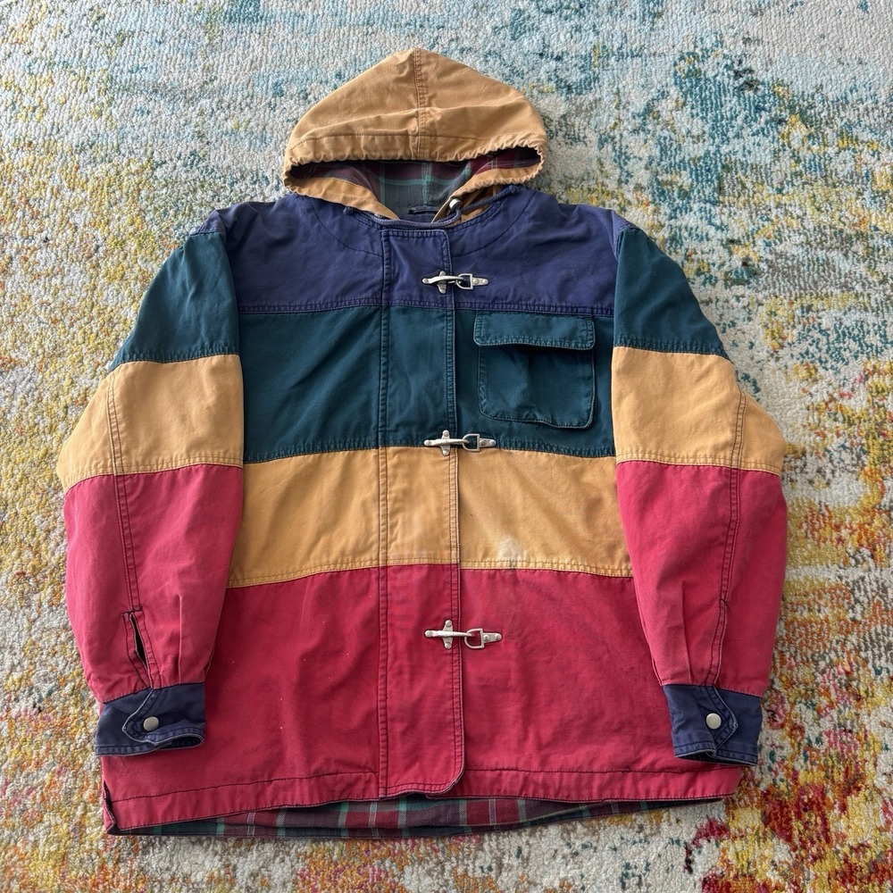 Vintage Laurice Colorblock Fireman Hook Hooded Jacket - Size M
